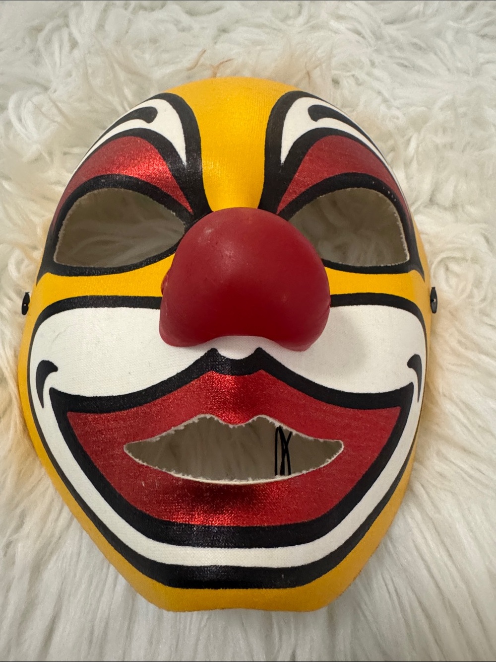 Yellow & Red Birillo Clown Mask Made In Italy